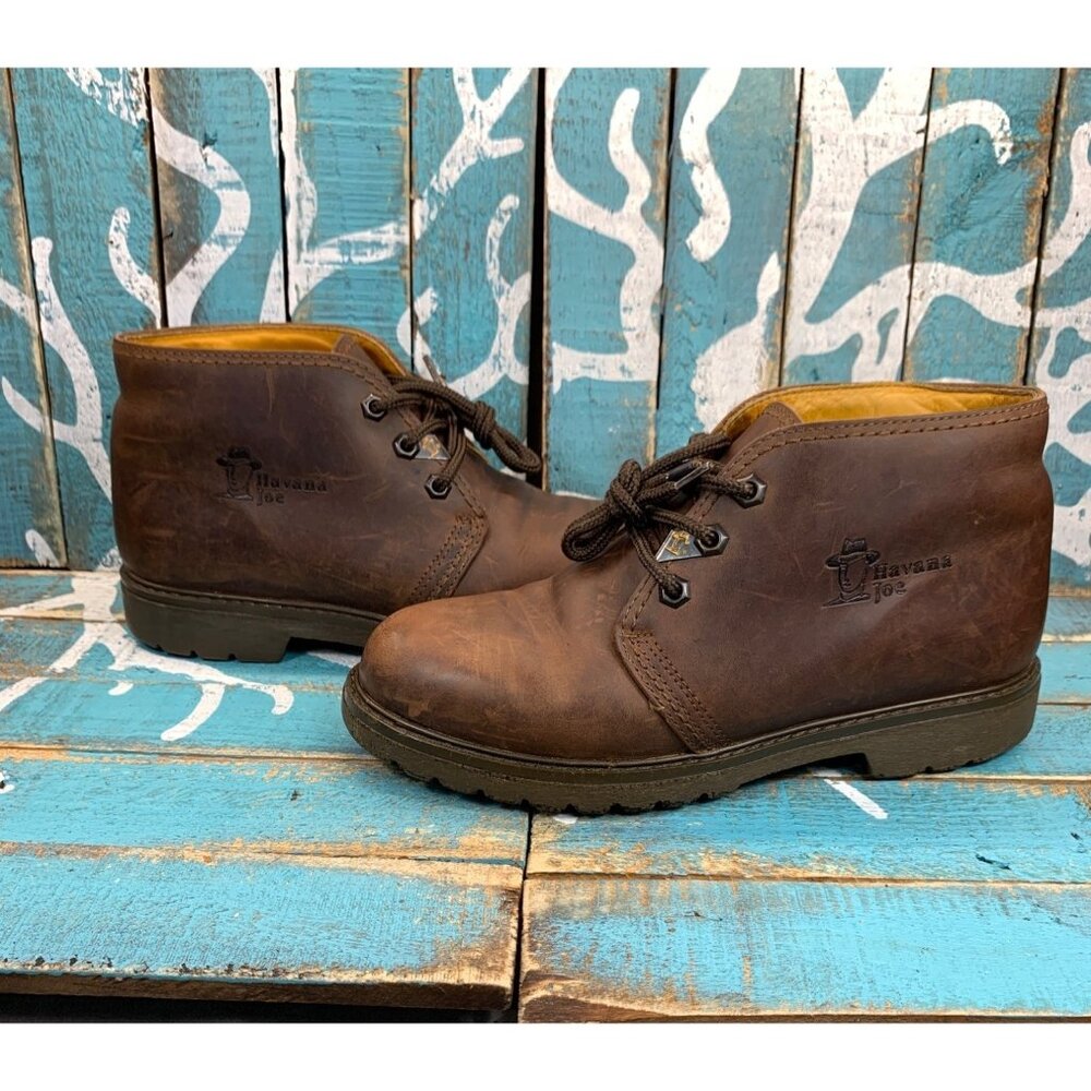 Havana Joe Women's brown Oiled Leather Lace Up Ankle Boots EUR40/9-9.5